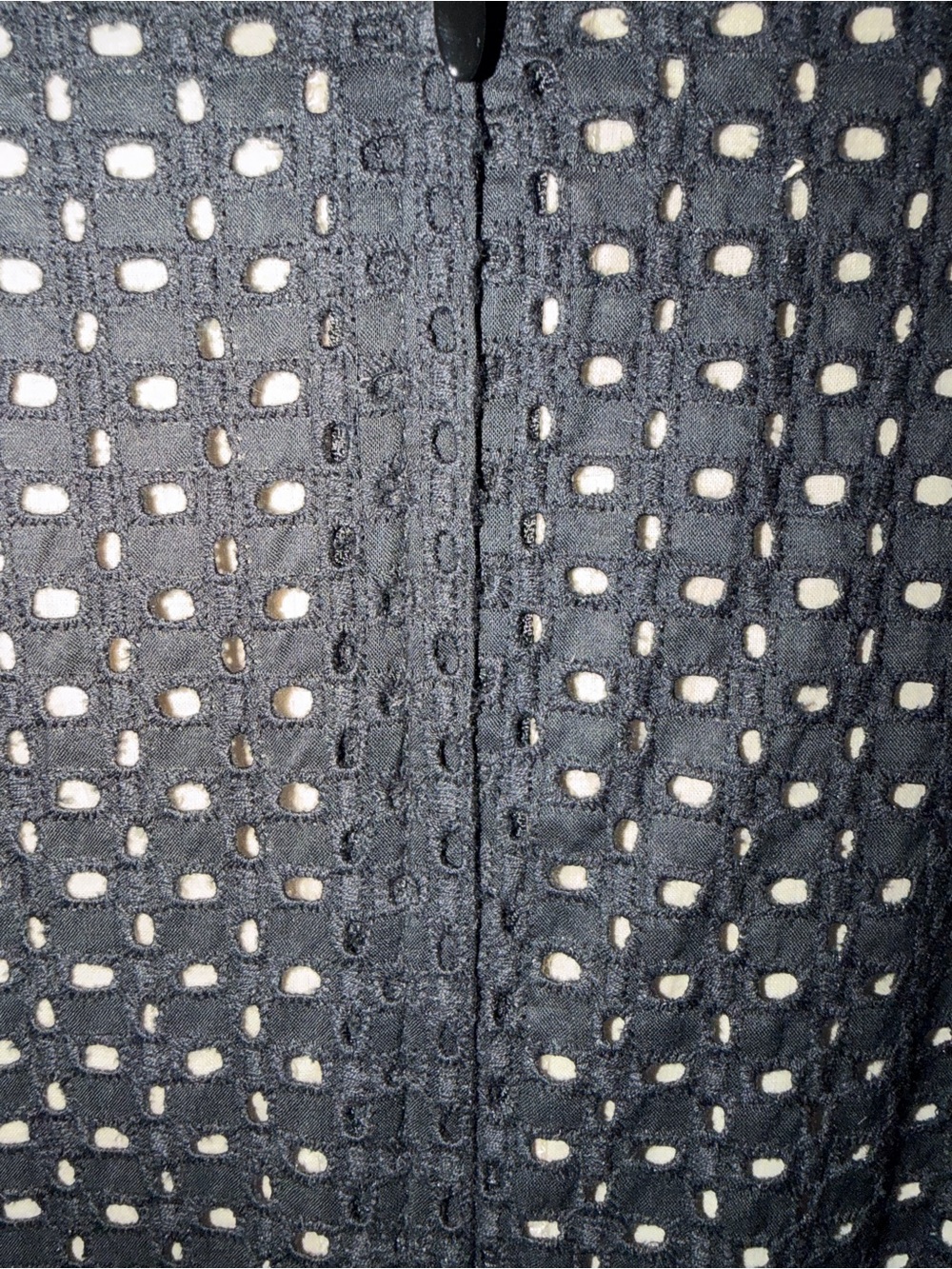 H&M Black Eyelet Sleeveless V-Neck Mini Dress | Women’s Size 12 - Picture 4 of 5